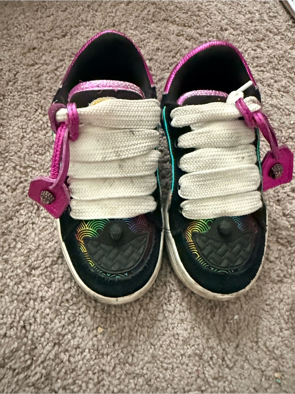 Kurt Geiger Kids Black Sneakers with Pink Accents